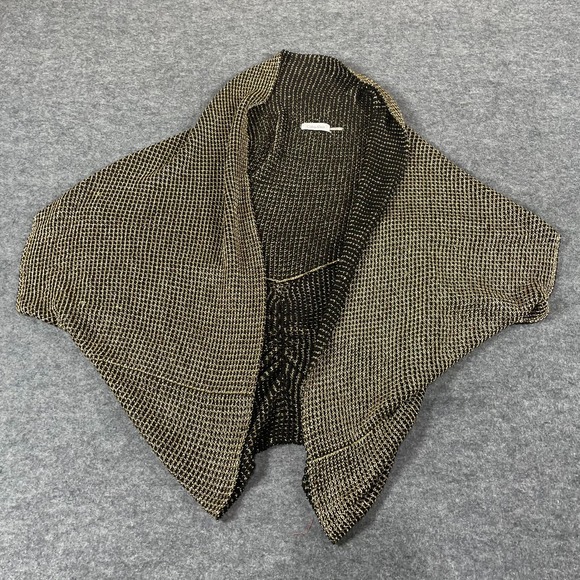 Calvin Klein Sweater Womens One Size Short‎ Sleeve Open Front Cardigan Metallic - Picture 1 of 12